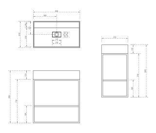 Консоль под раковину ABBER Stein AS2630 напольная 80см белый матовый